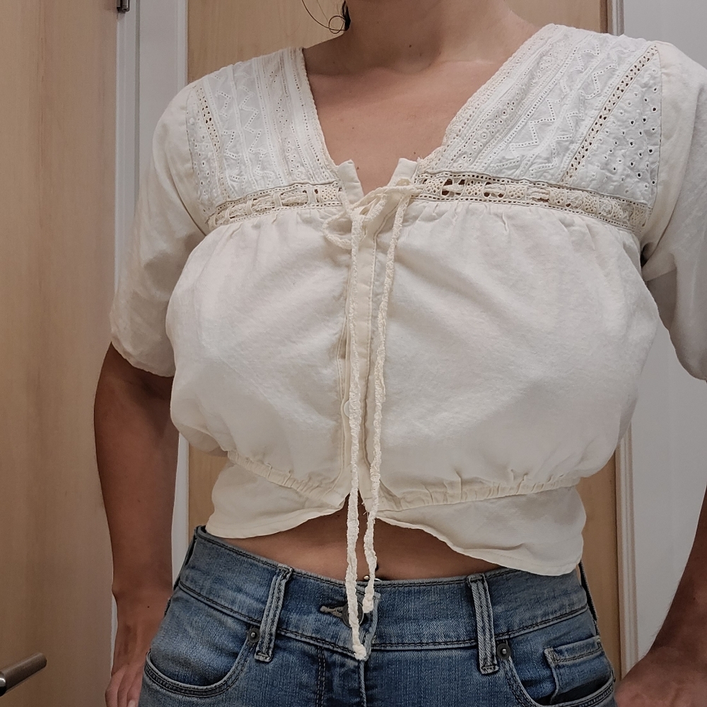 Romantic Victorian style handmade crop top size S